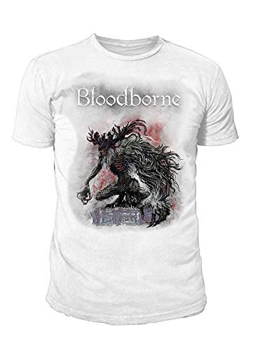 Bloodborne – Camiseta de juego para hombre – Bossfight (blanco) (S – XL) Blanco XL