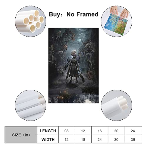 Bloodborne Game Cool Art Hunter - Póster decorativo para pared, diseño de cazador, 40 x 60 cm