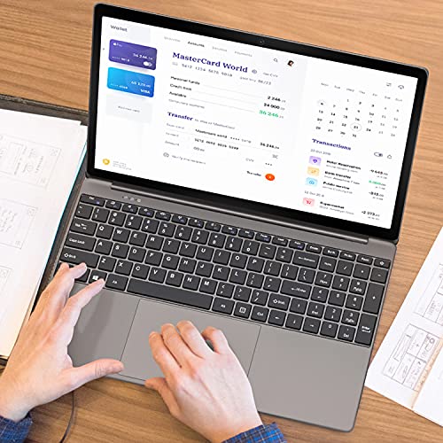 BMAX X15 Ordenador portátil 15.6 Pulgadas, Windows 10, 2.6GHz Quad Core N4120 (4 Cores/4 Threads), 8GB LPDDR4 RAM, 256GB M.2 SATA SSD, 1920*1080p,2.4GHz/5GHz WiFi, Bluetooth 4.2