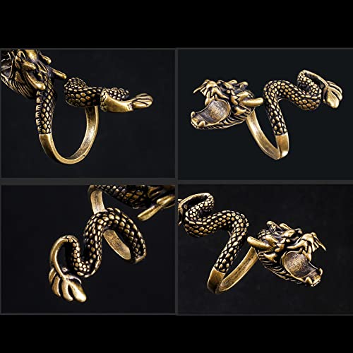 BMBN Anillo, Vintage Dragon Ring Finger Holder Ring Elegante Lady Holder Ring para Mujeres Hombres Juegos de conducción Guitarrista Presente