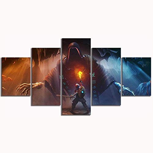 bnkrtopsu 5 Cuadro en Lienzo 5 Fotos Juntas en una Sala de Estar Dormitorio Creativo murales Decorativos y Carteles(Sin Marco) Videojuego Underworld Ascendant