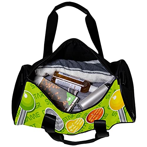Bolsa de deporte redonda con correa de hombro desmontable Arcade botón elementos de entrenamiento bolso de entrenamiento para mujeres y hombres