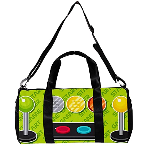 Bolsa de deporte redonda con correa de hombro desmontable Arcade botón elementos de entrenamiento bolso de entrenamiento para mujeres y hombres