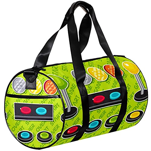 Bolsa de deporte redonda con correa de hombro desmontable Arcade botón elementos de entrenamiento bolso de entrenamiento para mujeres y hombres