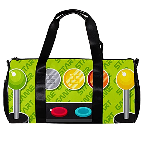 Bolsa de deporte redonda con correa de hombro desmontable Arcade botón elementos de entrenamiento bolso de entrenamiento para mujeres y hombres