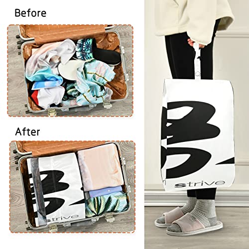 Bolsas de Zapatos para Viaje Juego de 2 tamaños, traducción de caligrafía China Strive Rightside Bolsa de Almacenamiento de Zapatos livianos portátiles Chinos para Hombres y Mujeres