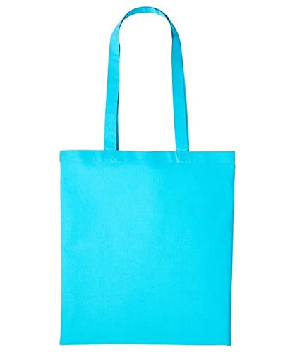 Bolso de mano del algodón, bolsos reutilizables medianos ligeros del paño de las compras del ultramarinos, convenientes para DIY, publicidad, promoción, sorteo, actividad, Turquoise,