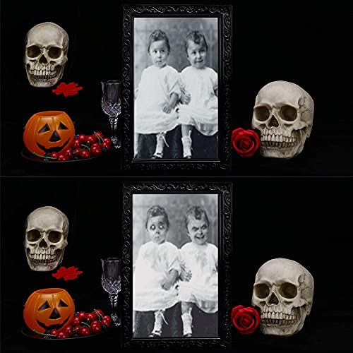 BONHHC Halloween Decoracion Fantasmas, Decoración de Halloween, Marco de Fotos de Terror, mellizo, 15x10inch