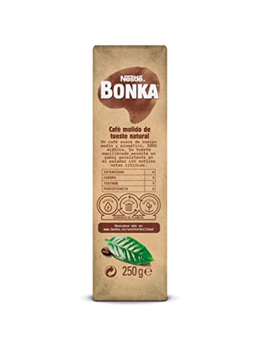 Bonka Café Tostado Molido Puro Colombia, 250 g - 4 Paquetes