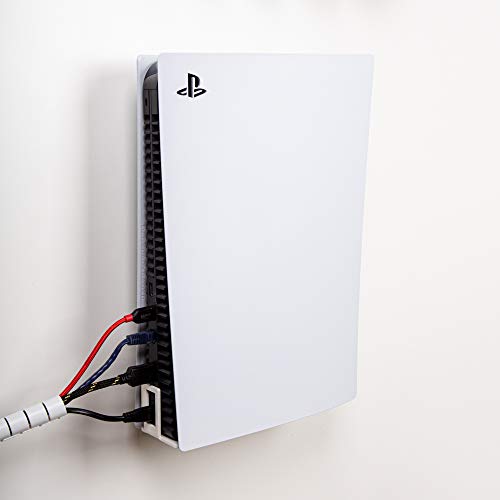 Borangame, Soporte de Pared PlayStation 5 Disk e Digital Edition, Base Vertical para PS5, Soporte Vertical para console Play 5, en Hierro con Recubrimiento de Polvo, Blanco