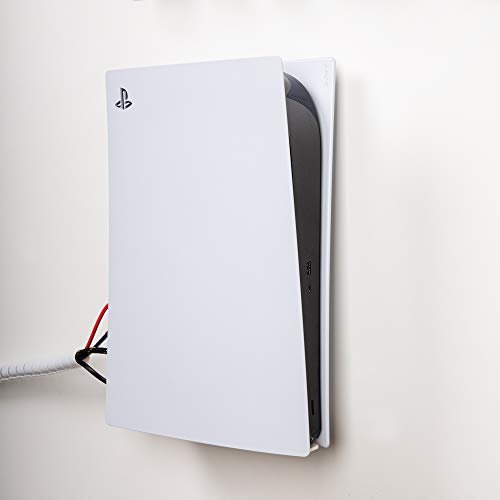 Borangame, Soporte de Pared PlayStation 5 Disk e Digital Edition, Base Vertical para PS5, Soporte Vertical para console Play 5, en Hierro con Recubrimiento de Polvo, Blanco