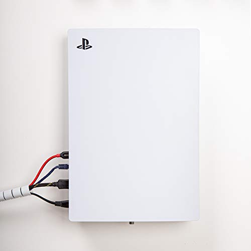 Borangame, Soporte de Pared PlayStation 5 Disk e Digital Edition, Base Vertical para PS5, Soporte Vertical para console Play 5, en Hierro con Recubrimiento de Polvo, Blanco