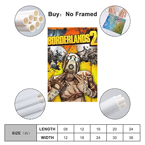 Borderlands - Póster de 2 juegos para decoración de dormitorio familiar moderna para familiares y amigos, 50 x 75 cm