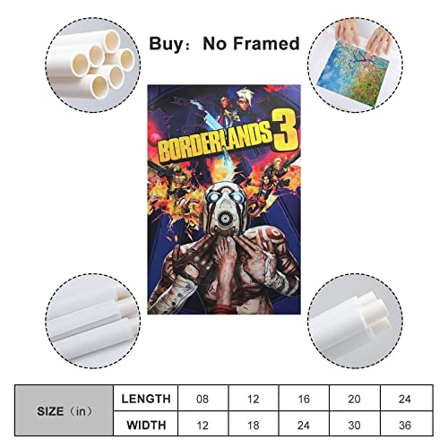 Borderlands - Póster de 3 juegos para decoración de dormitorio familiar (50 x 75 cm)