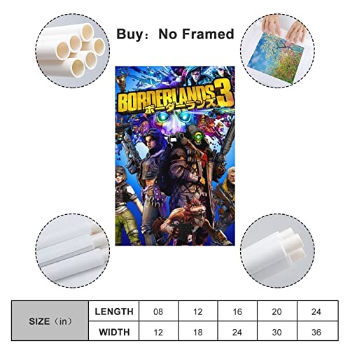 Borderlands - Póster de 3 juegos para decoración de dormitorio familiar moderna para familiares y amigos, 40 x 60 cm