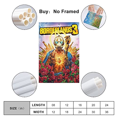 Borderlands - Póster de 3 juegos para decoración de la pared, para dormitorio, decoración de pared, regalos de decoración para hombres y mujeres, póster e impresiones de 24 x 36 pulgadas (60 x 90 cm)