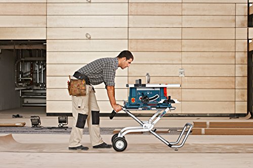 Bosch Professional GTA 60 W - Mesa de transporte para sierra de mesa ( larg.1,20 m x alt. 0,62 m, neumáticos, plegable)