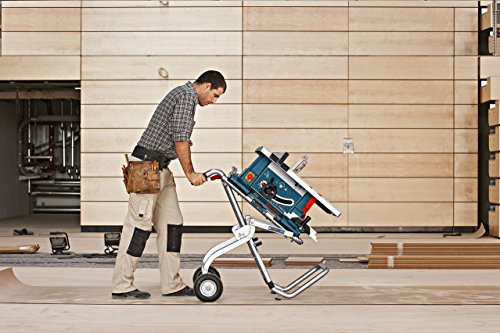 Bosch Professional GTA 60 W - Mesa de transporte para sierra de mesa ( larg.1,20 m x alt. 0,62 m, neumáticos, plegable)