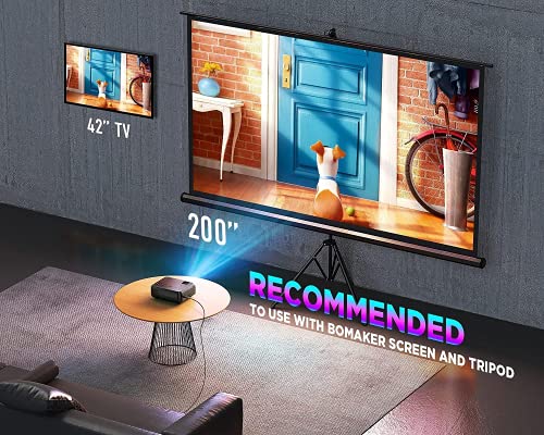 BOWMAKER Tech Proyector WiFi Portátil, Mini Proyector Full HD 1080P Inalámbrico Nativo 720P 300'' Pantalla Cine en Casa Compatible con iOS, Android, Laptop, PS5, Win10, TV Stick GC355
