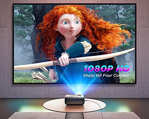 BOWMAKER Tech Proyector WiFi Portátil, Mini Proyector Full HD 1080P Inalámbrico Nativo 720P 300'' Pantalla Cine en Casa Compatible con iOS, Android, Laptop, PS5, Win10, TV Stick GC355