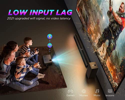 BOWMAKER Tech Proyector WiFi Portátil, Mini Proyector Full HD 1080P Inalámbrico Nativo 720P 300'' Pantalla Cine en Casa Compatible con iOS, Android, Laptop, PS5, Win10, TV Stick GC355