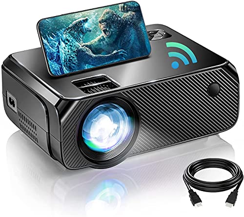BOWMAKER Tech Proyector WiFi Portátil, Mini Proyector Full HD 1080P Inalámbrico Nativo 720P 300'' Pantalla Cine en Casa Compatible con iOS, Android, Laptop, PS5, Win10, TV Stick GC355