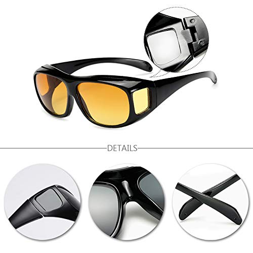 BOZEVON Hombres y Mujeres Gafas de Sol - Anti Reflejante Ligeras y Cómodas UV400 Gafas de Sol/Gafas de Visión Nocturna para Conducir y Deportes al aire libre