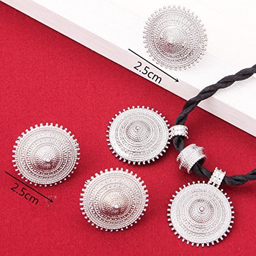 BR Gold Jewelry Juego de joyería etíope con Colgante de Cuerda, Anillo Chapado en Plata, Eritrea África, Boda, Compromiso, etíope