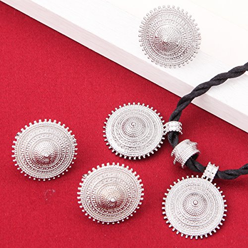 BR Gold Jewelry Juego de joyería etíope con Colgante de Cuerda, Anillo Chapado en Plata, Eritrea África, Boda, Compromiso, etíope