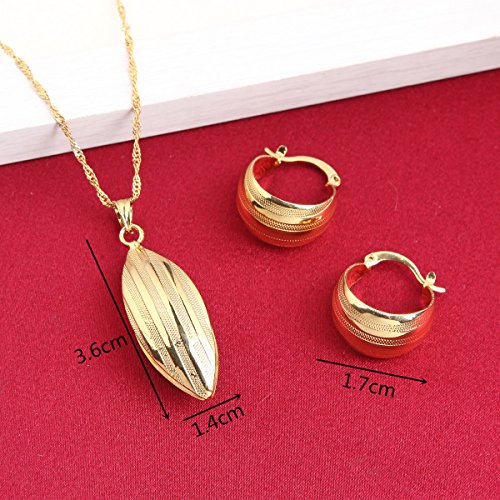 BR Gold Jewelry Juego de Pendientes etíopes Joias Ouro de Oro de 24 Quilates, joyería Africana para Novia