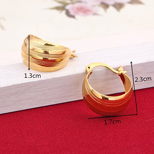 BR Gold Jewelry Juego de Pendientes etíopes Joias Ouro de Oro de 24 Quilates, joyería Africana para Novia