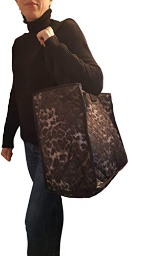 Brissa España. Bolsa Tela Compra Grande. Tote Bag. Eco Tela Acolchada XXL. Reutilizable, Lavable y Gran Capacidad. Uso Supermercado, Libros, Viajes, Shopping, Bebé. Hecho en España. (Animal Print)