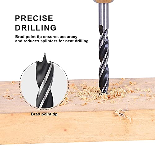 Brocas para Taladro de Madera,8 PCS Adera Hexagonal Juego de Brocas de Madera Broca de Barrena Brocas de Acero Inoxidable en Espiral para carpintería Amante de bricolaje Carpintero 3-10MM