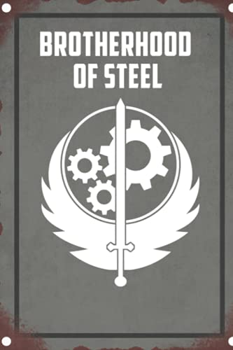 Brotherhood of Steel Emblem Notebook: - Letter Size 6 x 9 inches, 110 wide ruled pages