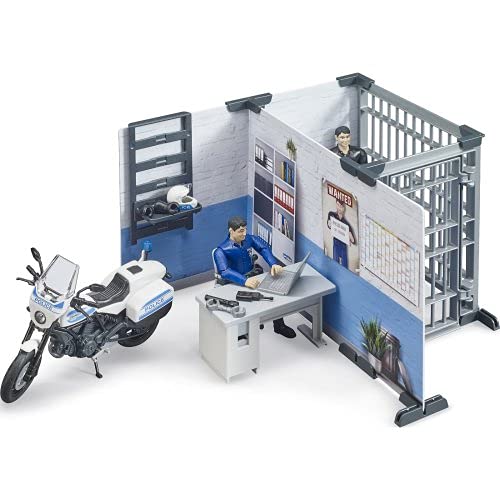 Bruder Bworld 62732 – Equipo de policía con Moto de policía, Amplio Juego de policía con Muchos Accesorios