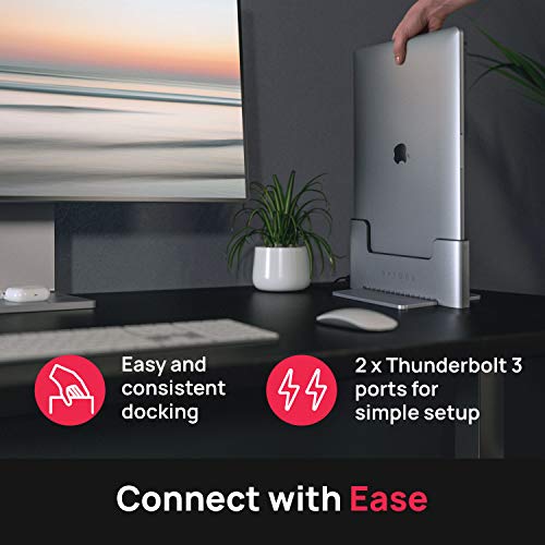 Brydge Vertical Dock Compatible with 13-Inch MacBook Pro (2020-2016) | Dual Thunderbolt 3 Ports | Single or Dual Displays | Power Delivery | Port Expansion