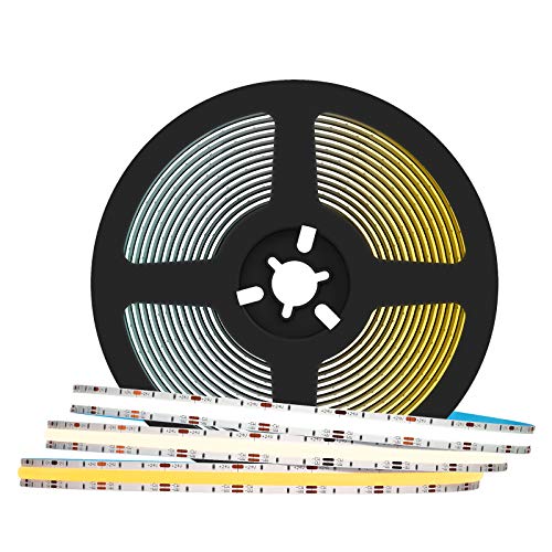 BTF-LIGHTING FCOB COB FOB Flexibler High Density CCT-LED-Streifen 3.2FT/1M 640LEDs Abstimmbar 3000K-6000K CRI＞90 Dimmbares verformbares LED-Lichtband für Schlafzimmerküche Innendekoration DC24V 14W