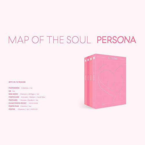 BTS Album - MAP OF SOUL : PERSONA [ 1 Ver. ] CD + Photobook + Mini Book + Photocard + Postcard + Photo Film + FREE GIFT
