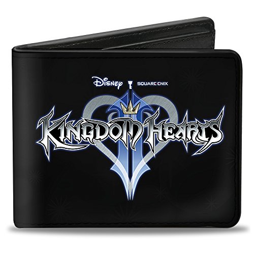 Buckle-Down Kingdom Hearts II Logo Black/Silvers/Blues Accesorio de Viaje-Billetera Plegable, Multicolor, Talla única para Hombre