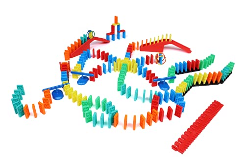 Bulk Dominoes 204 piezas de dominó cinético gran escala PRO-Scale apilamiento construcción dominó reacción cadena dominó conjunto para niños y creadores