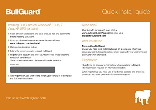BullGuard Antivirus Software 3 Dispositivos - 1 Año - De Seguridad Sólido y Completo Defensa Inquebrantable y Rendimiento Pleno Del Sistema
