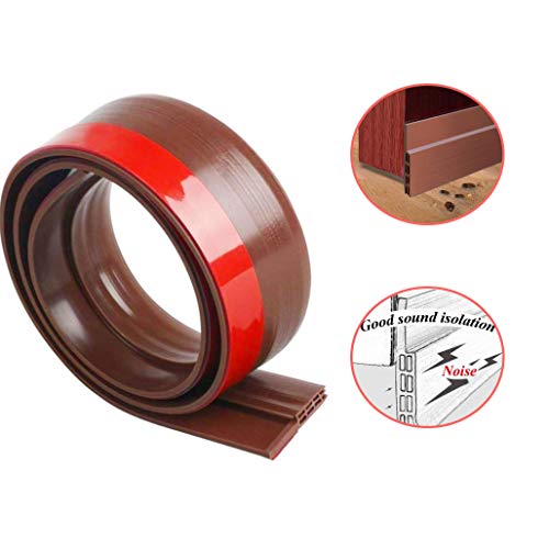 Burlete Puerta, XiDe 100 x 5cm Burlete Bajo Puerta Burlete Autoadhesivo de Goma de Silicona, Antipolvo Aislamiento Acústico Prueba De Viento y Agua - marrón