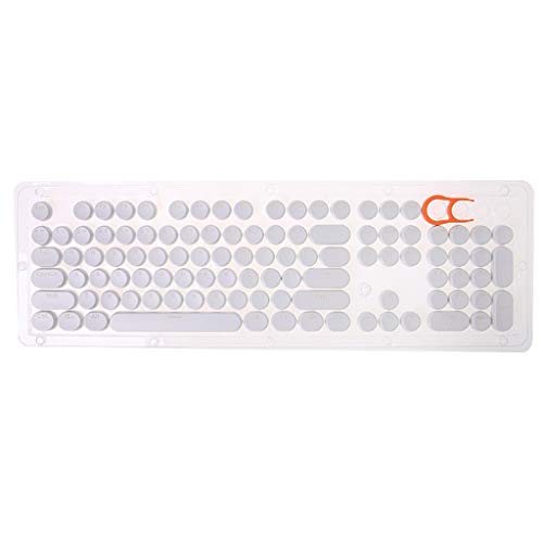 Buwei 104 Teclas Retro Redondo Teclas de Doble Disparo DIY Steam Punk Steampunk Teclas de máquina de Escribir para retroiluminado Elegante Jugador estilizado