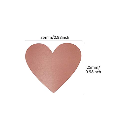 Buyfunny01 - Adhesivos para raspar (300 unidades, forma de corazón, para bodas, divertidos, sorteos, fiestas, portátil, para álbumes de recortes, actividades, papelería, etiquetas de juego (oro rosa)