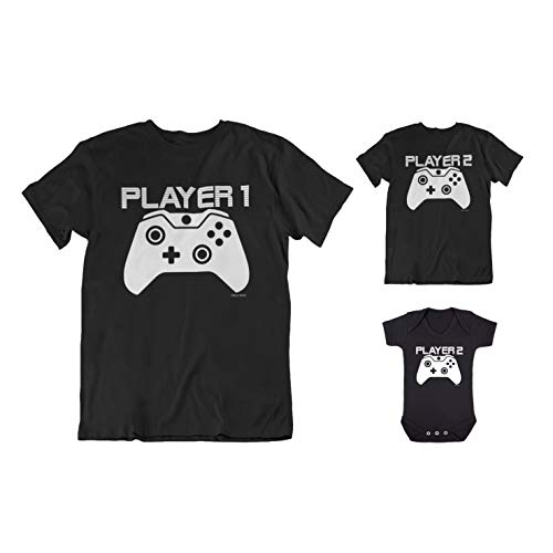 buzz shirts Matching Family T-Shirt Set - Player 1, Player 2, Player 3, Player 4 - Made from Organic Cotton
