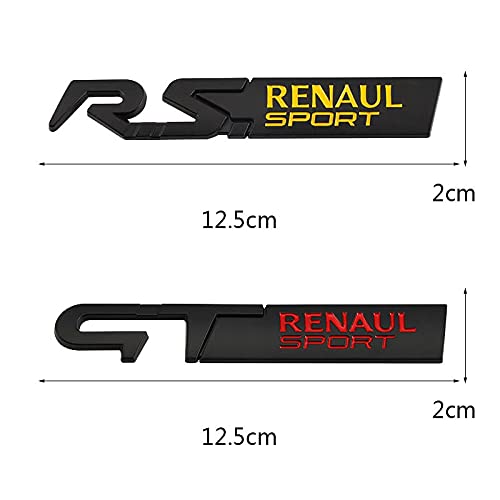 BYTT Sticker de carro GT Sport Logo Emblema Calcomanía para Clio Scenic Laguna Logan Megane Koleos Sandero Safrane Velsatis Arkana Espace (Color Name : Matte Red RS Sport)