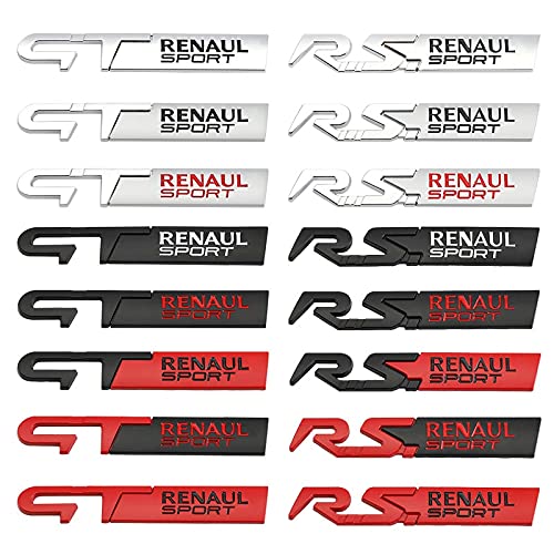 BYTT Sticker de carro GT Sport Logo Emblema Calcomanía para Clio Scenic Laguna Logan Megane Koleos Sandero Safrane Velsatis Arkana Espace (Color Name : Matte Red RS Sport)