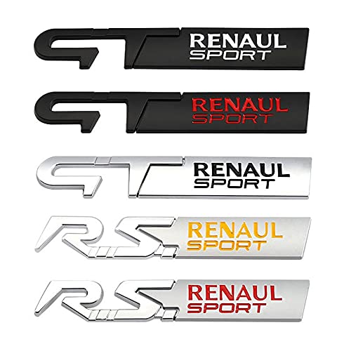 BYTT Sticker de carro GT Sport Logo Emblema Calcomanía para Clio Scenic Laguna Logan Megane Koleos Sandero Safrane Velsatis Arkana Espace (Color Name : Matte Red RS Sport)