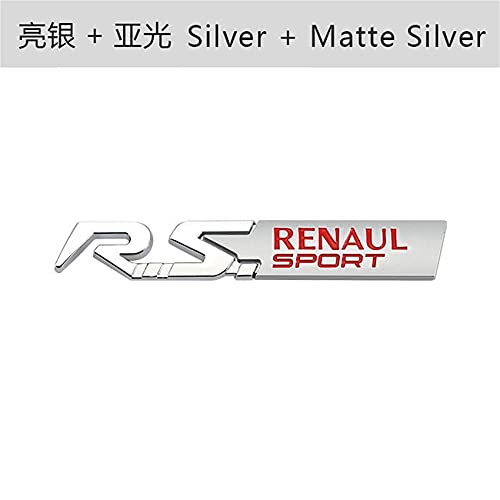 BYTT Sticker de carro GT Sport Logo Emblema Calcomanía para Clio Scenic Laguna Logan Megane Koleos Sandero Safrane Velsatis Arkana Espace (Color Name : Matte Red RS Sport)