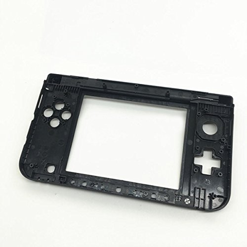 C-FUNN Reemplazo Bisagra Parte Inferior Negro Carcasa Media Shell para Nintendo 3Ds XL